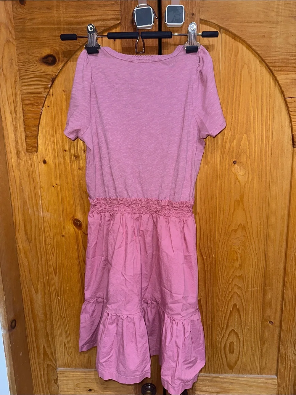 Crewcuts Pink Short-Sleeve Tiered Waist Dress